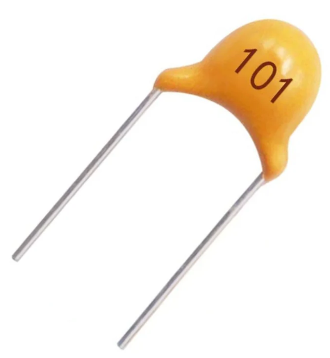 101 (100pF) Through Hole Multilayer  Myler  Capacitor