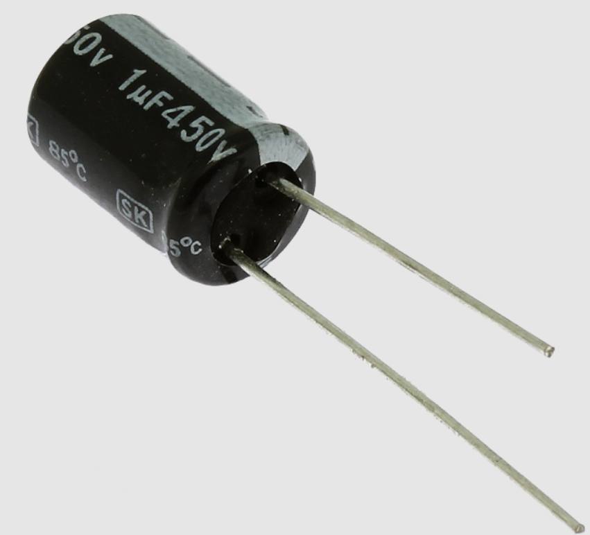 1uF 450V 8X12mm Through Hole Electrolytic Capacitor